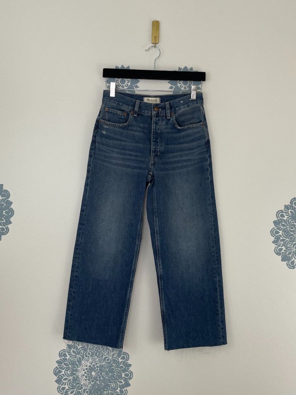 Madewell Rigid Low Slung Baggy Crop Jeans in Croswell Wash Size 23